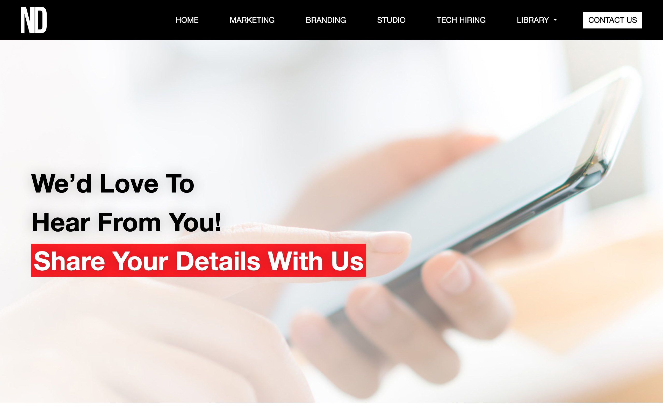 Netrocon Digital Contact Page Screenshot
