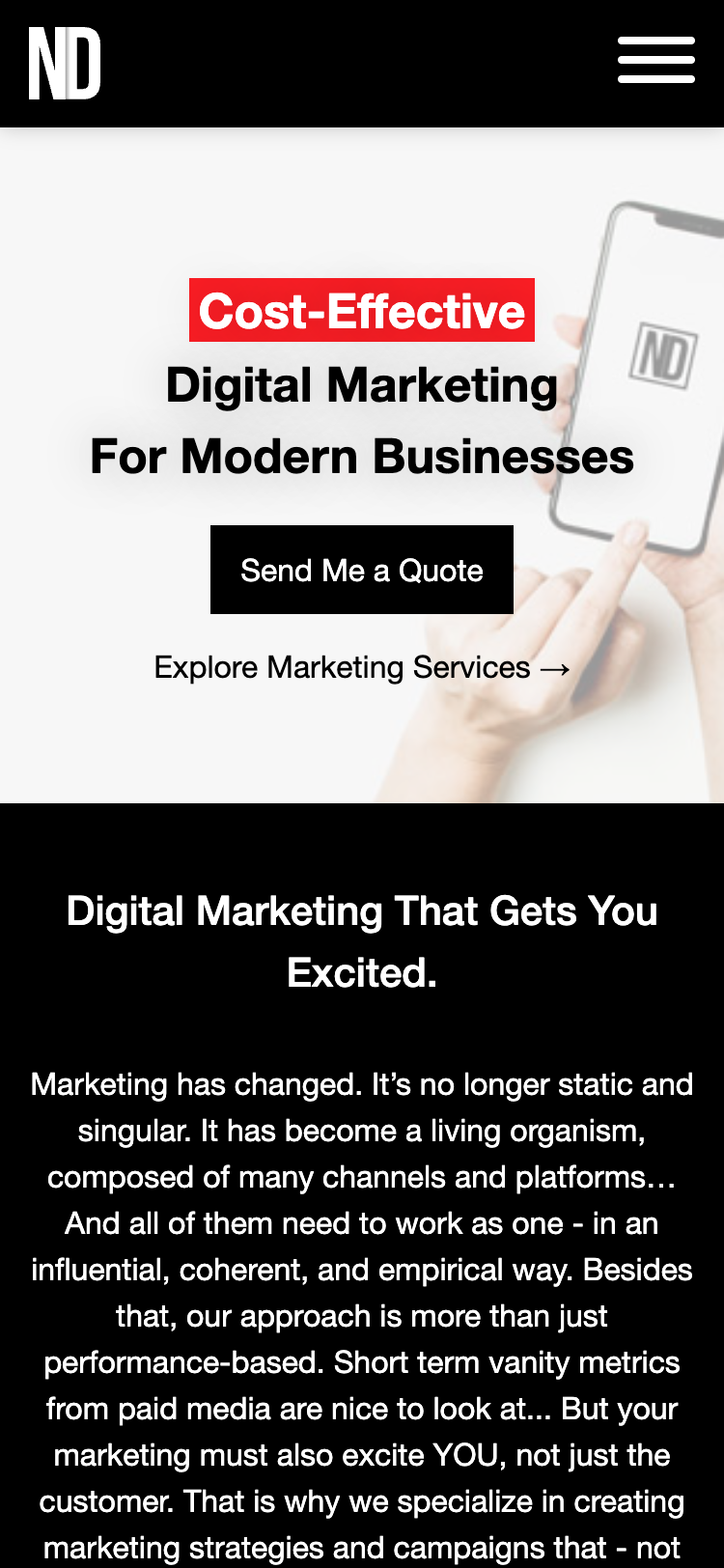 Netrocon Marketing Mobile View Screenshot